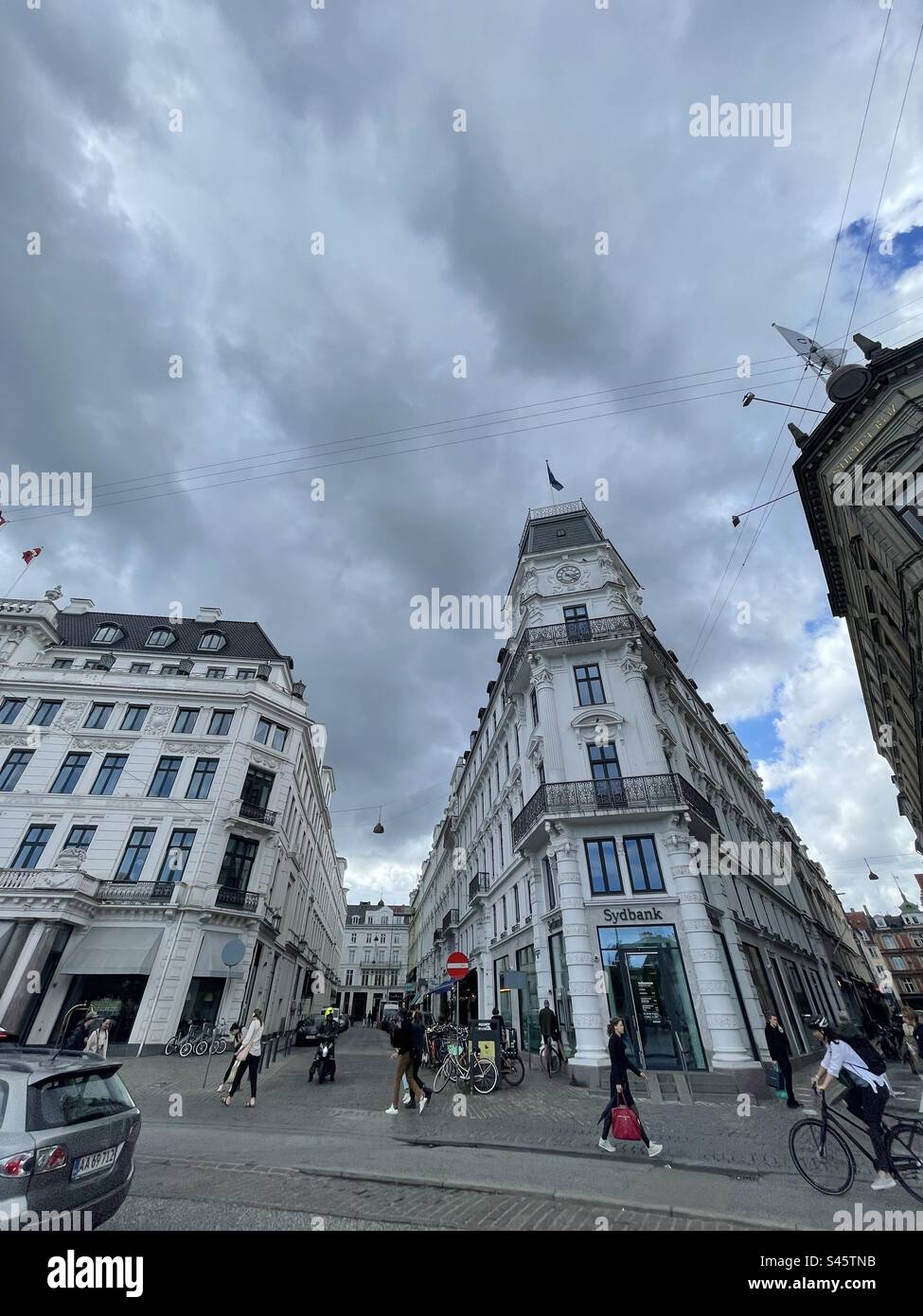 Splendidi edifici antichi nel centro di Copenaghen, Danimarca. Foto Stock