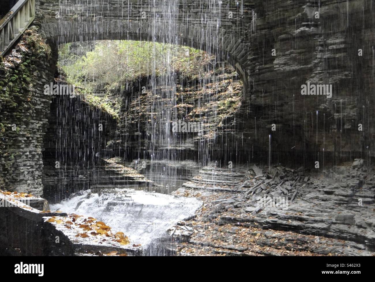 Bella cascata nella parte settentrionale dello stato di New York. Foto Stock