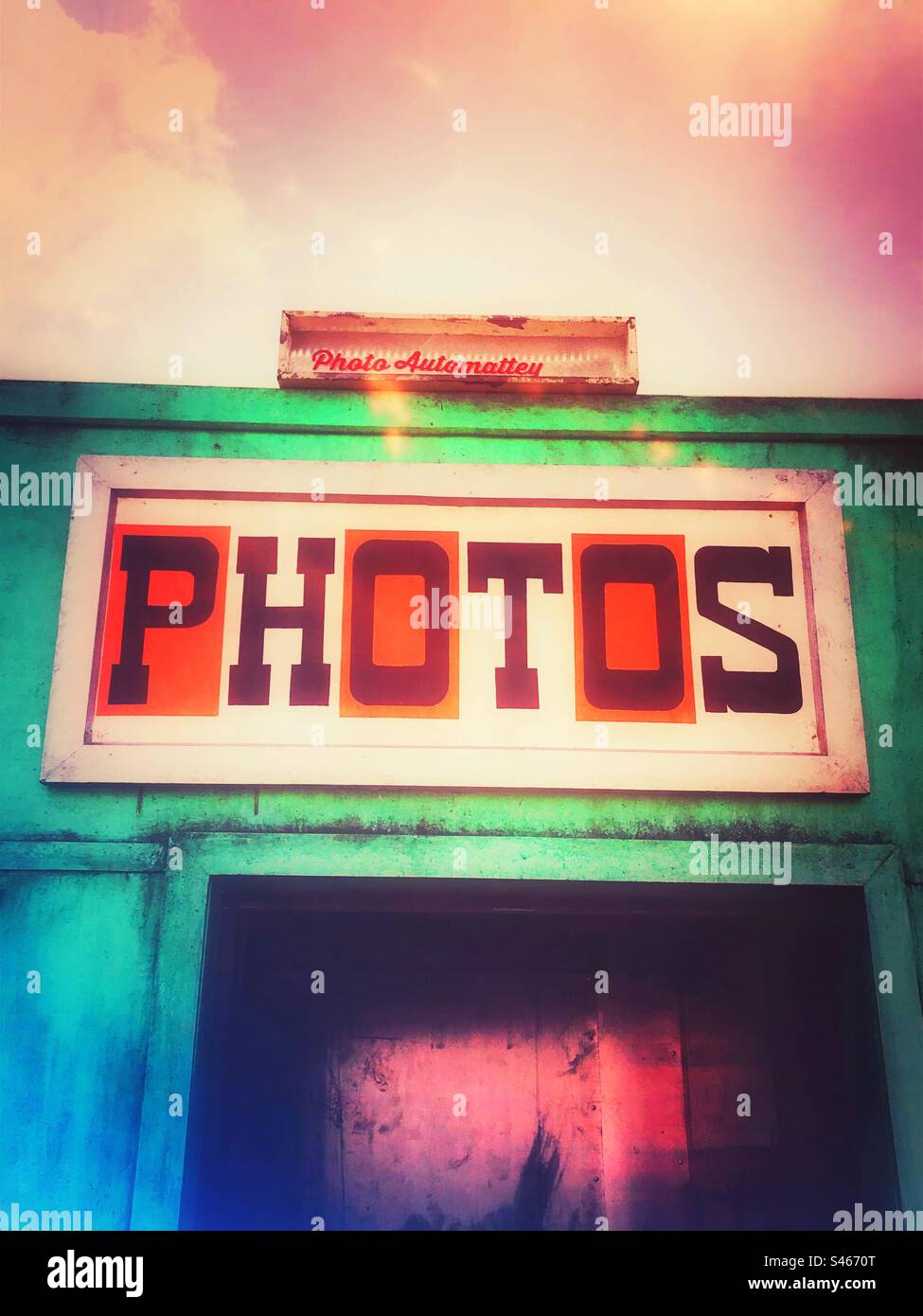 Uno stand fotografico al Glastonbury Festival 2023 Foto Stock