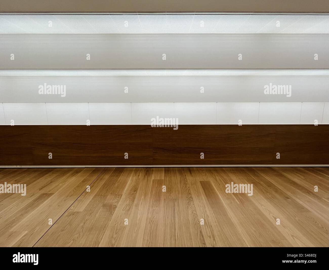 Spazio espositivo minimo della Galleria nazionale slovacca di Bratislava, Slovacchia - Immagine stock catturata con smartphone