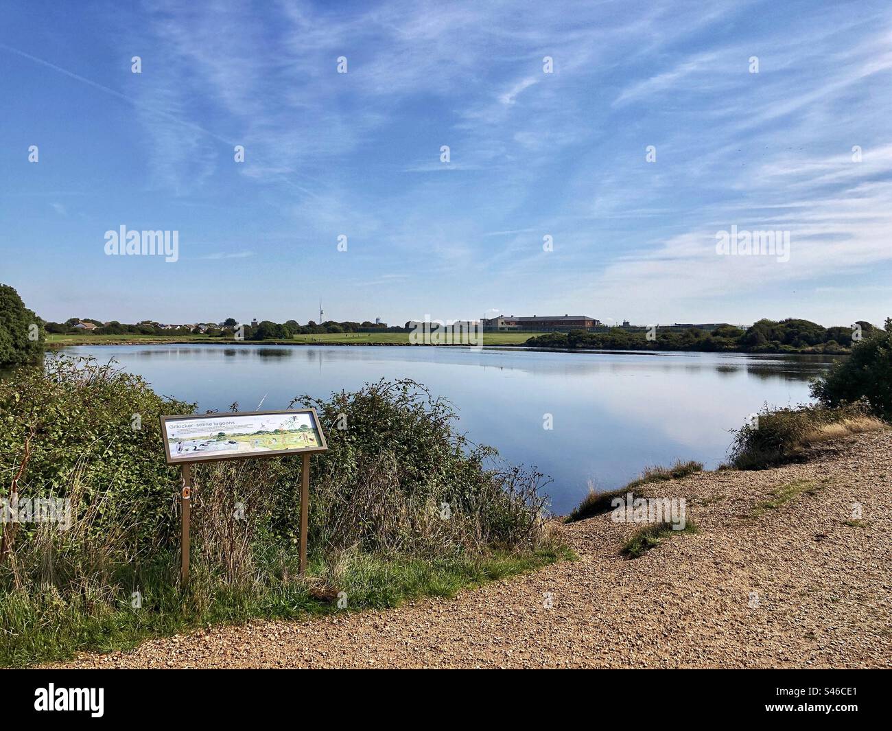 Gilkicker Saline Lagoon, sito di speciale interesse scientifico a Gosport, Hampshire, Inghilterra Foto Stock