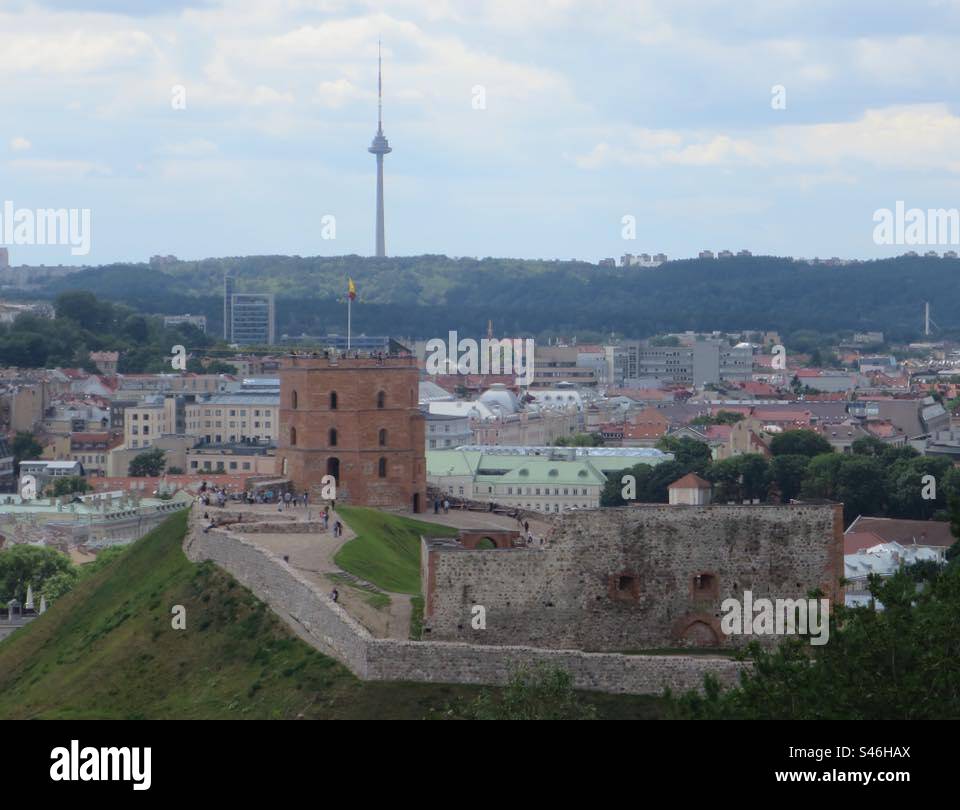 Gediminas Tower! Vilnius! Lituania! Foto Stock