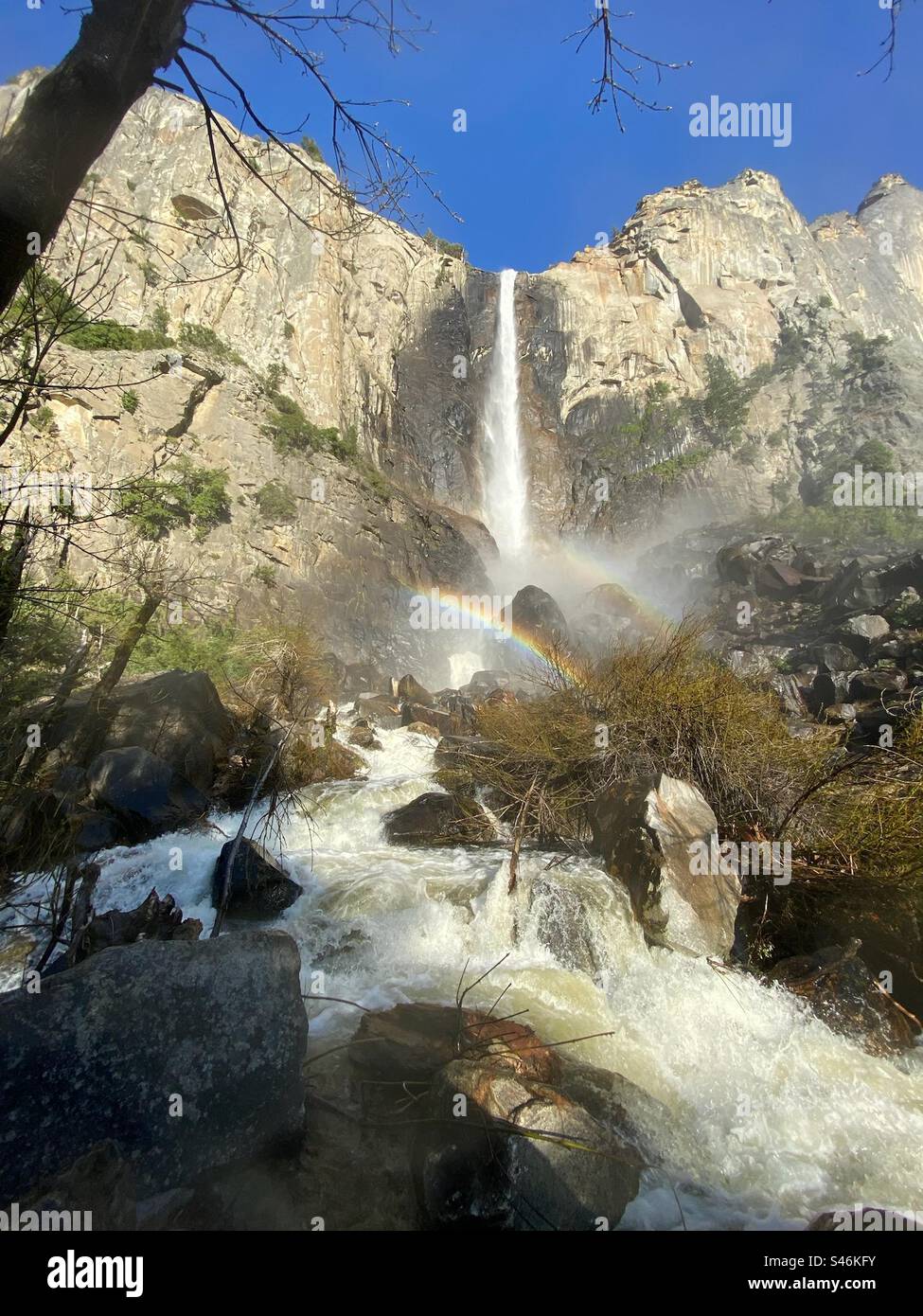 Bridal Veil Falls, il Parco Nazionale di Yosemite Foto Stock