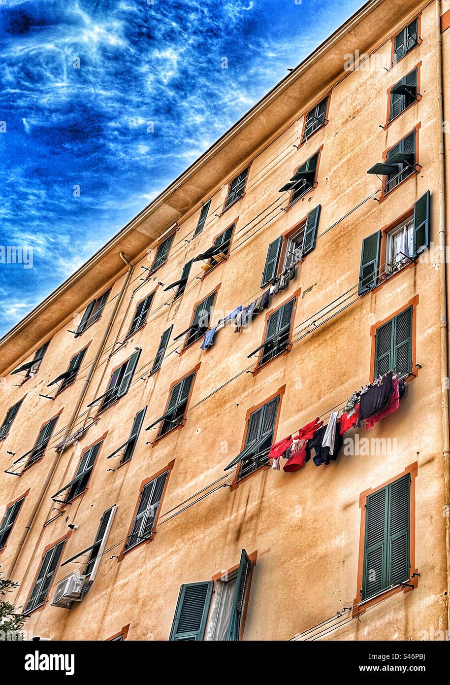 Giornata di lavanderia a Genova Foto Stock