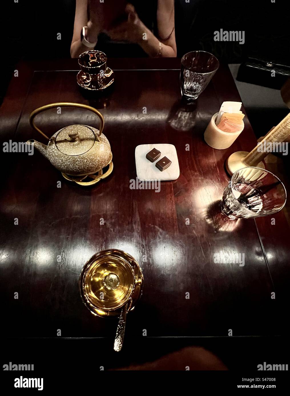 Cena giapponese con tè verde Foto Stock