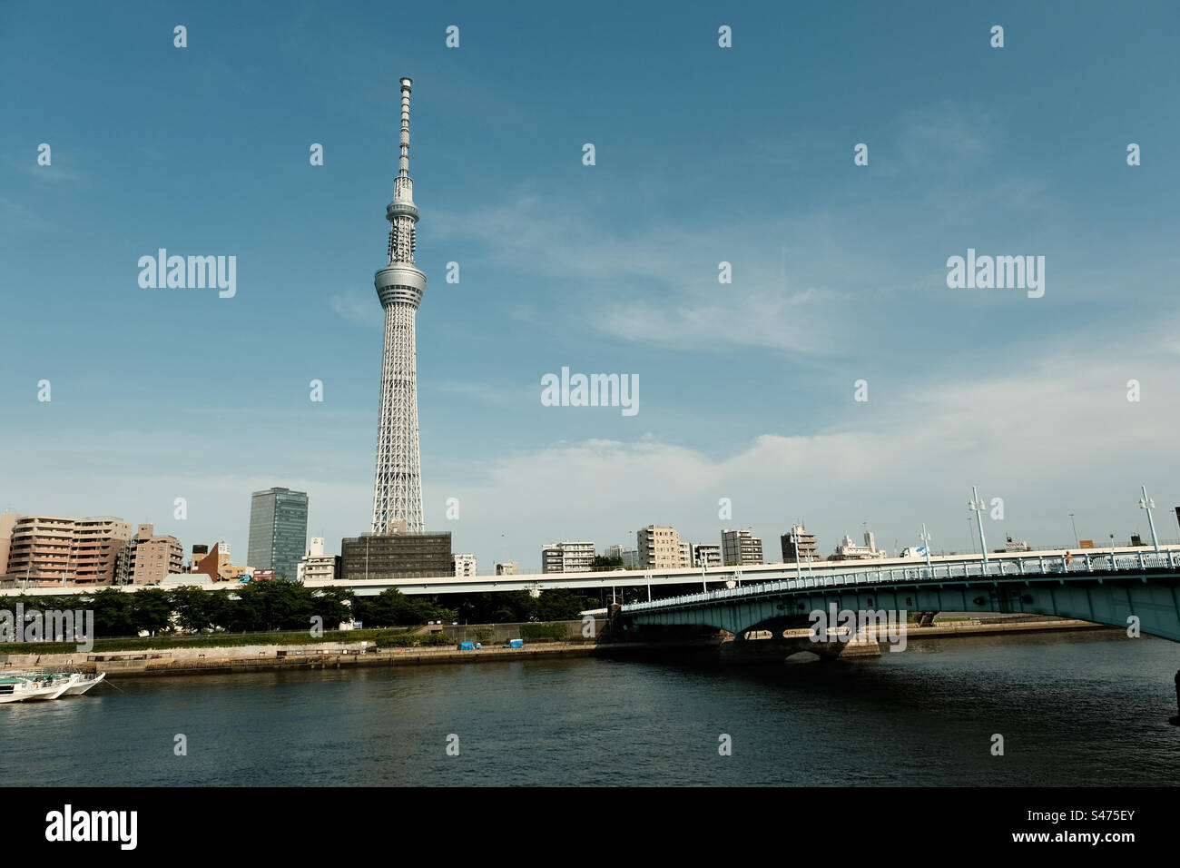 Vista sul fiume Tokyo skytree Foto Stock