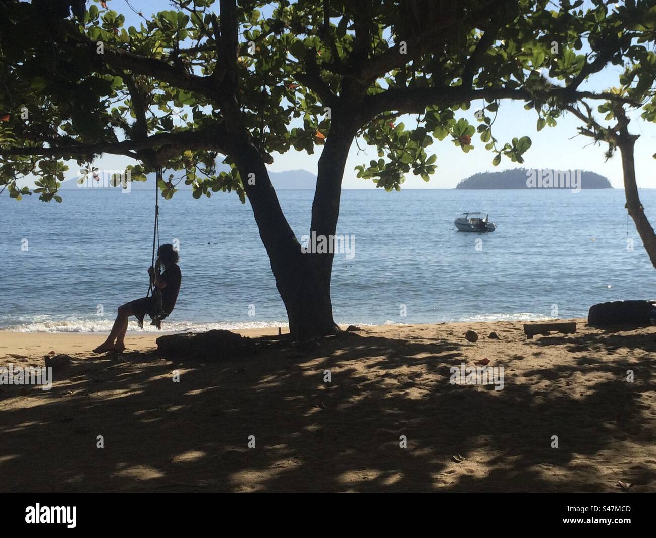 Spiaggia Swing Foto Stock