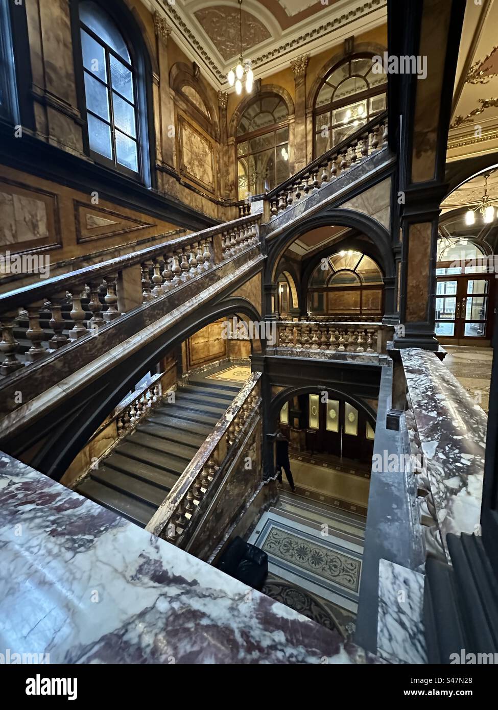 Marble Staircase, Glasgow City Chambers, Scozia Foto Stock