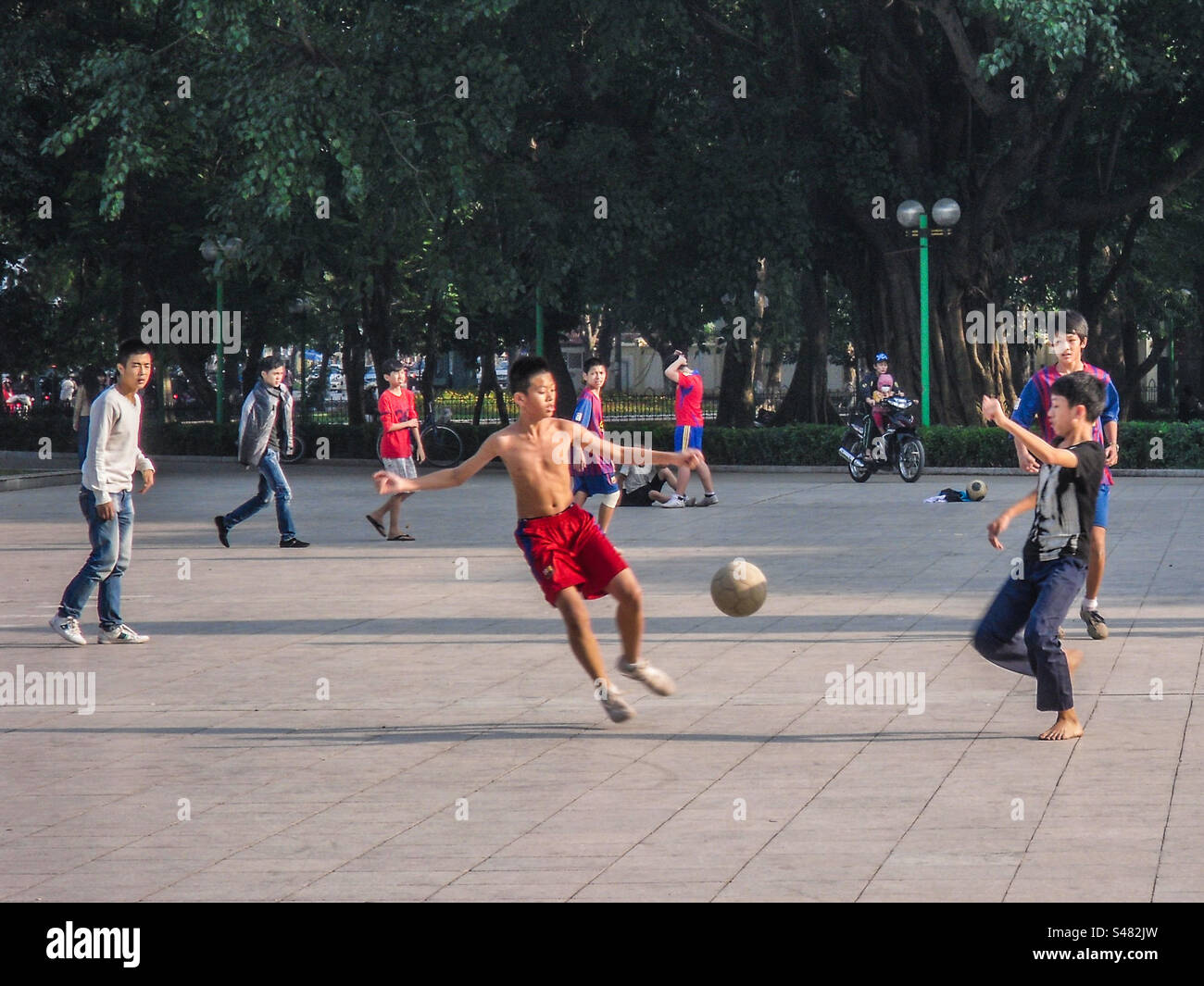 Il gioco del calcio Foto Stock