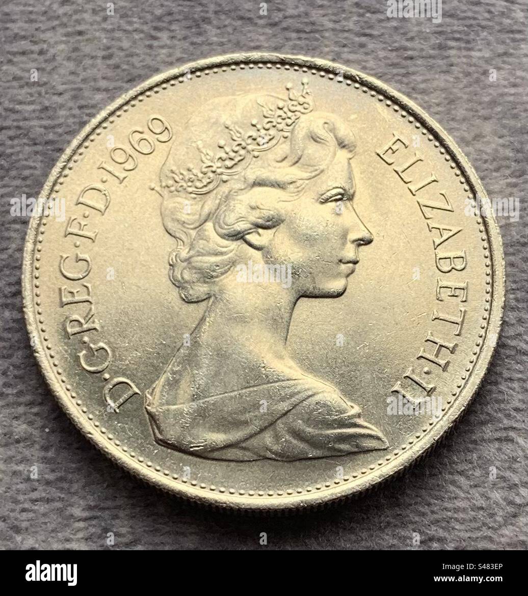 1969 10p moneta Foto Stock