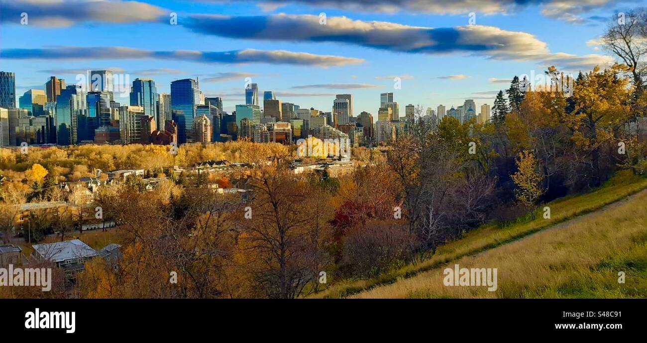 Centro di Calgary, Alberta, autunno, colori, autunno, stagioni - Immagine stock catturata con smartphone
