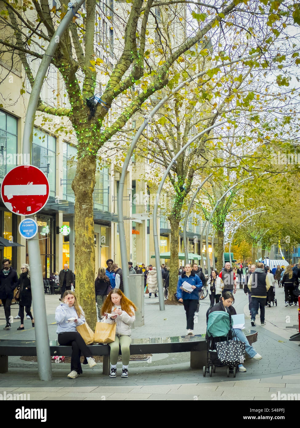 The Hayes Cardiff, Natale 2023 Foto Stock