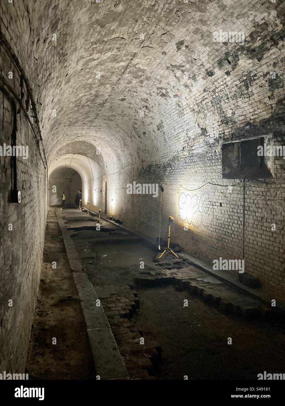 Tunnel difensivo in una fortezza napoleonica Foto Stock