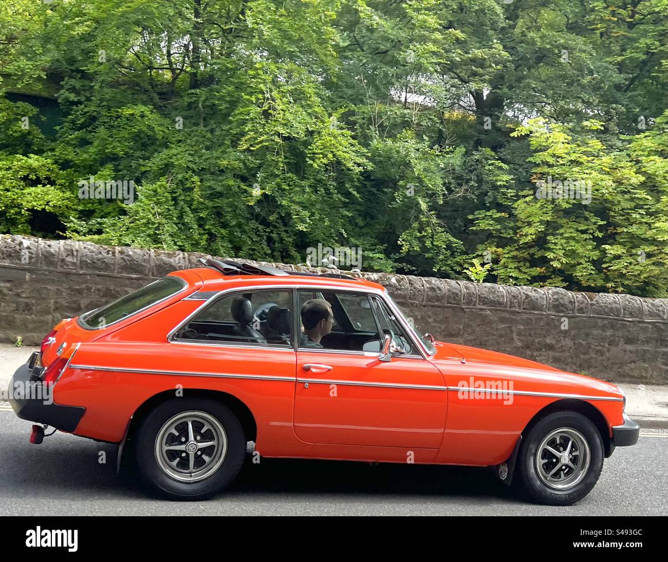 1980 MGB GT - Matlock Bath Derbyshire Foto Stock