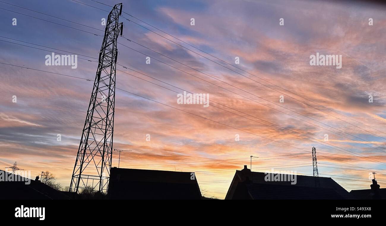Red Sky di notte - Immagine stock catturata con smartphone