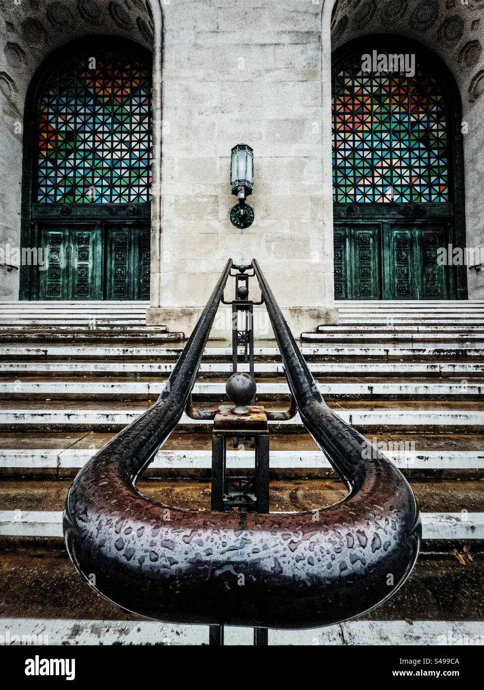 Esterno dell'ingresso della Brangwyn Hall, Swansea, Galles del Sud, Regno Unito. 1° gennaio 2024 Foto Stock