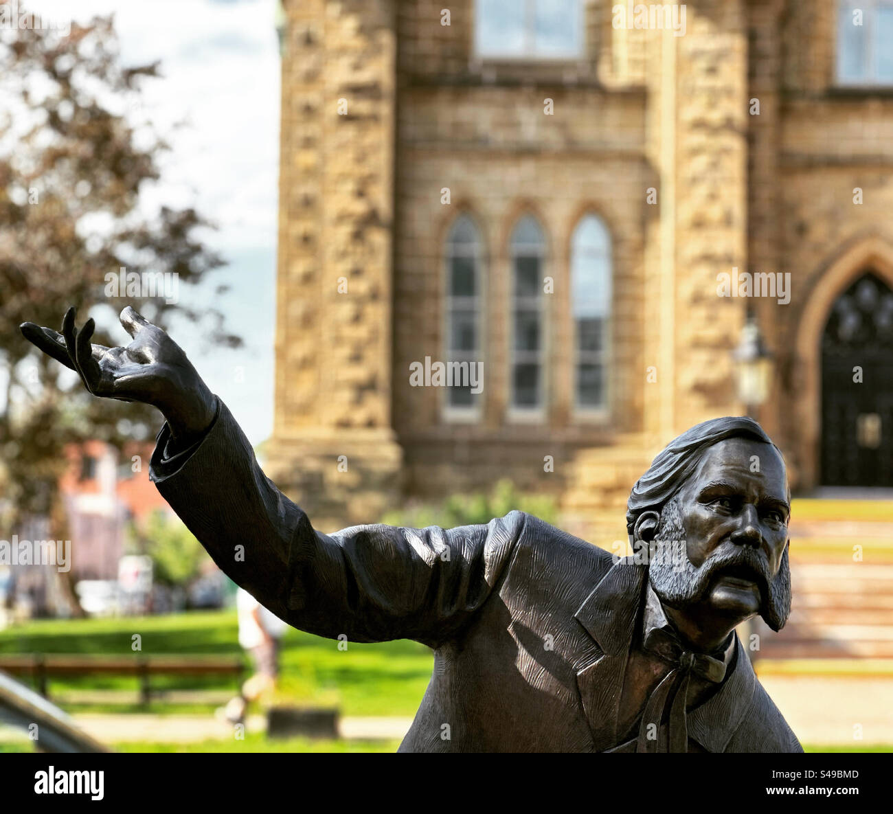 Statua di John Hamilton Grays, Charlottetown, Isola del Principe Edoardo, Canada. Due dei 23 delegati che fondarono il Canada alla Conferenza di Charlottetown nel 1864 furono chiamati John Hamilton Gray - Immagine stock catturata con smartphone