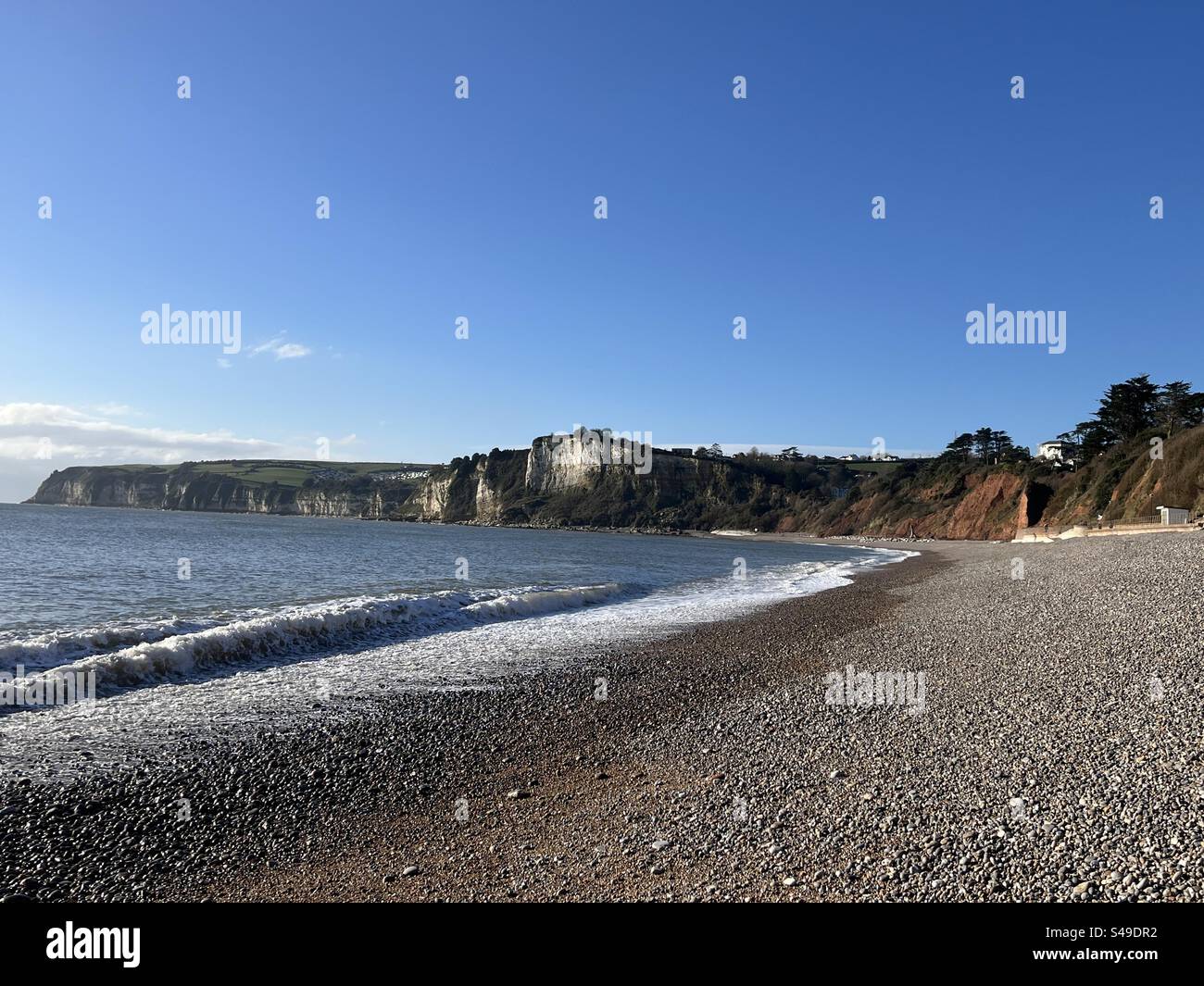 Seaton Pebble Beach nel Devon Foto Stock