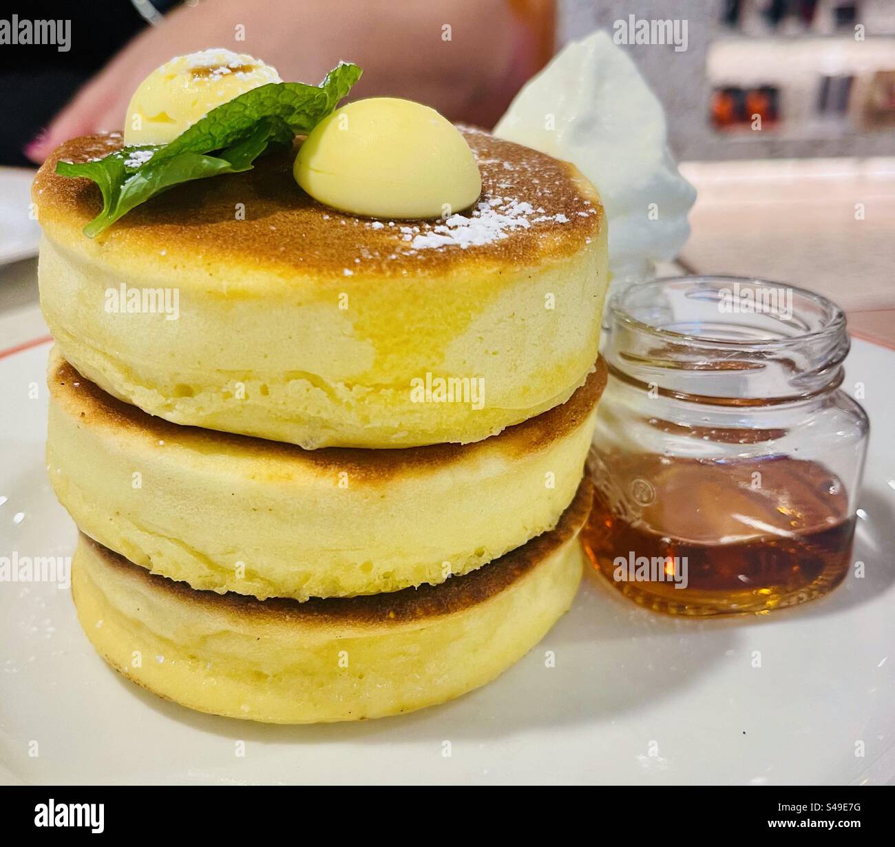 Pancake americani spessi. Foto Stock