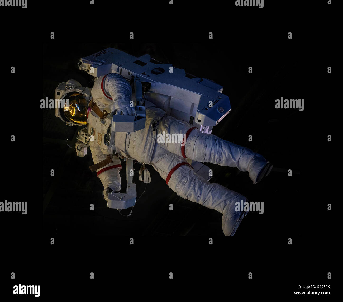 Modello astronauta in una mostra al Kennedy Space Center Foto Stock