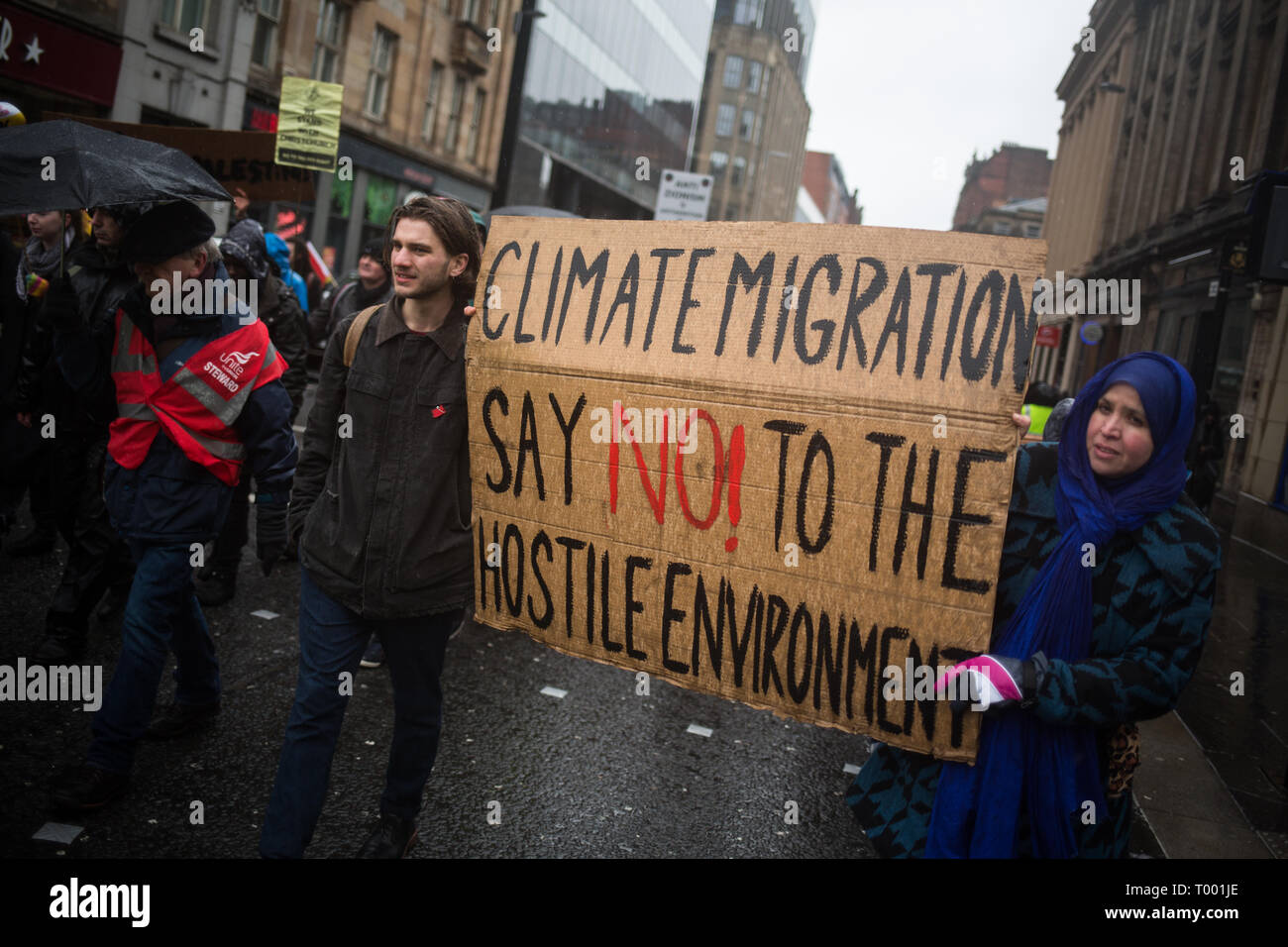 Glasgow, Scozia, 16 marzo 2019. Anti-razzismo nel rally di George Square, a Glasgow in Scozia, 16 marzo 2019. Foto di: Jeremy Sutton-Hibbert/Alamy Live News. Foto Stock