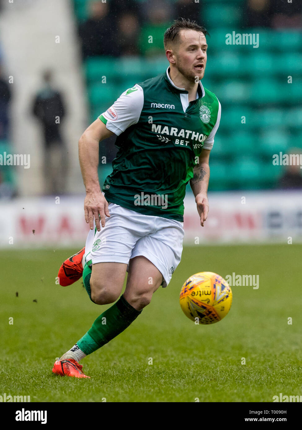 Easter Road, Edimburgo, Regno Unito. 16 Mar, 2019. Ladbrokes Premiership, Hibernian rispetto a Motherwell; Marc McNulty di Hibernian Credito: Azione Sport Plus/Alamy Live News Foto Stock