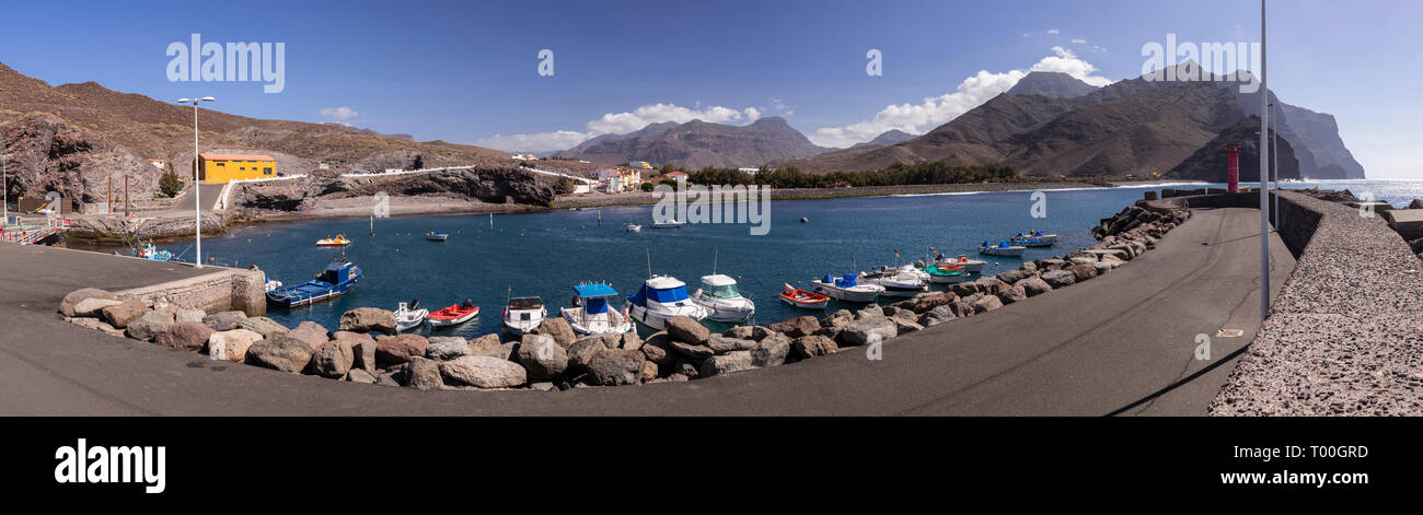 Panorama di Puerto de Aldea, Gran Canaria Isole Canarie Foto Stock