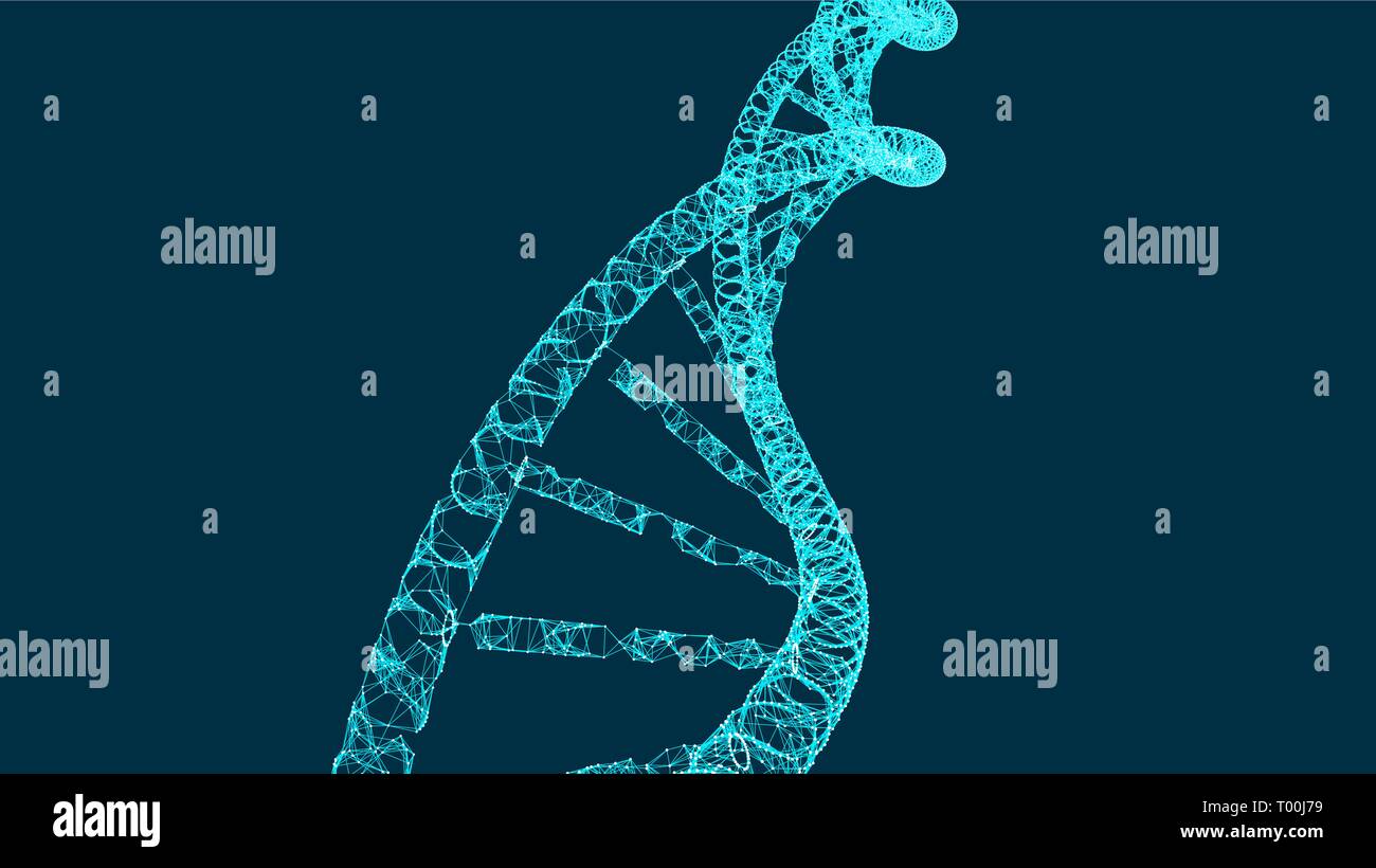 Molecola di DNA Helix, illustrazione vettoriale per la medicina e la scienza creativa, background moderno Illustrazione Vettoriale