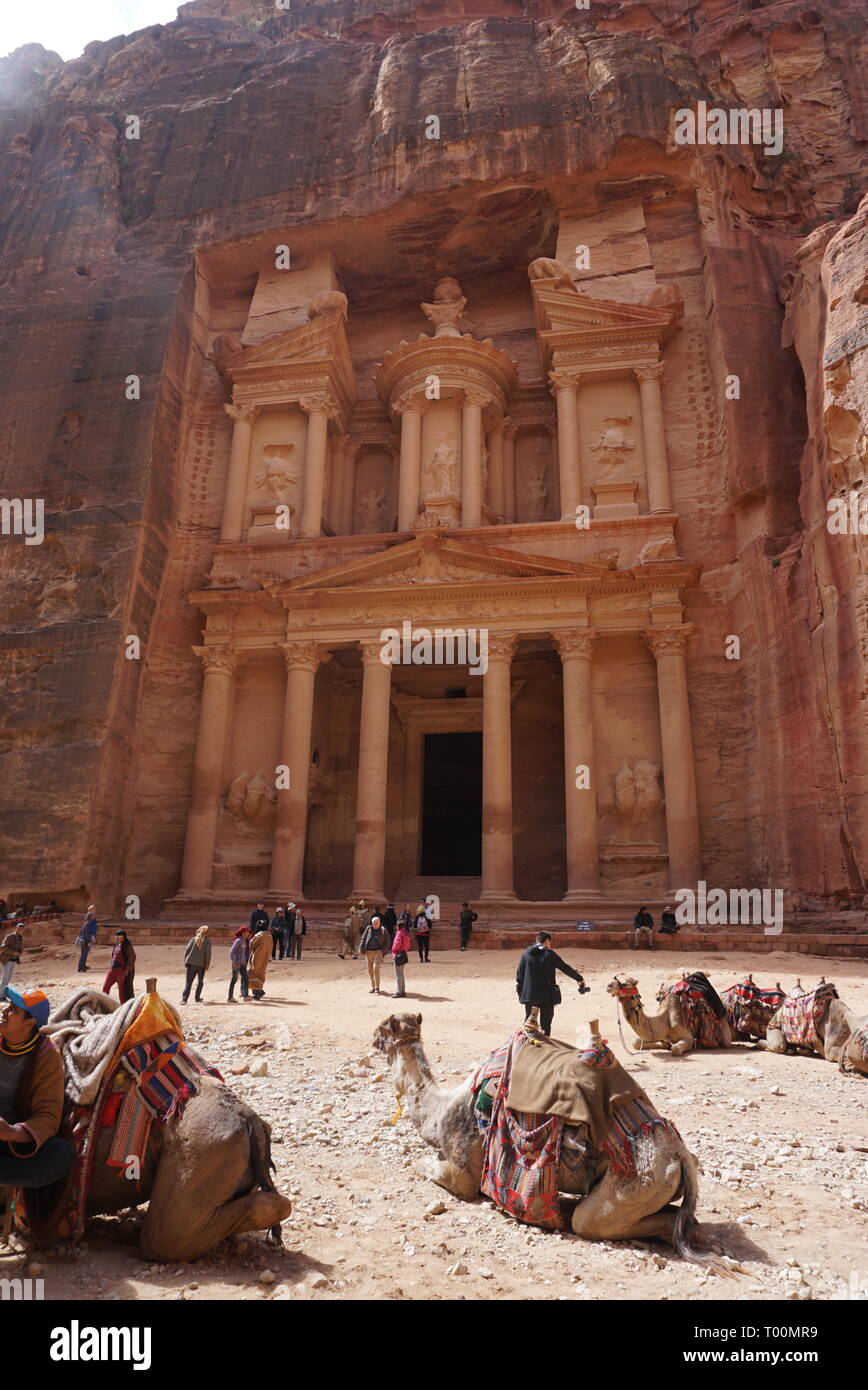 Petra sightseeing in Wadi Rum Giordania Foto Stock