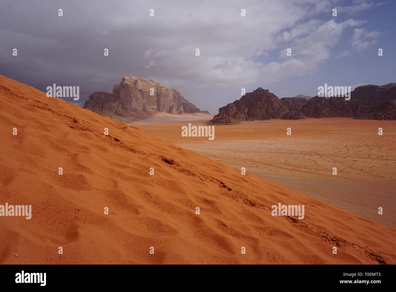 Wadi Rum desert in Giordania Foto Stock