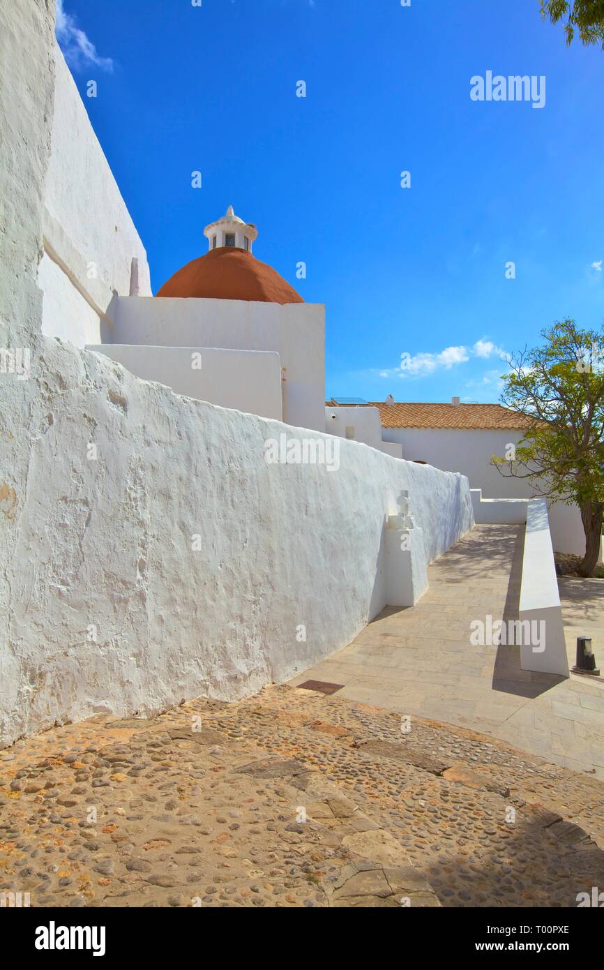 Chiesa di Santa Eularia, Santa Eulària des Riu, Ibiza, Isole Baleari, Spagna Foto Stock