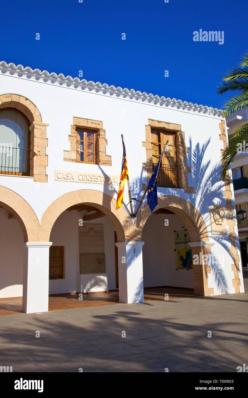 Town Hall, Santa Eulària des Riu, Ibiza, Isole Baleari, Spagna Foto Stock