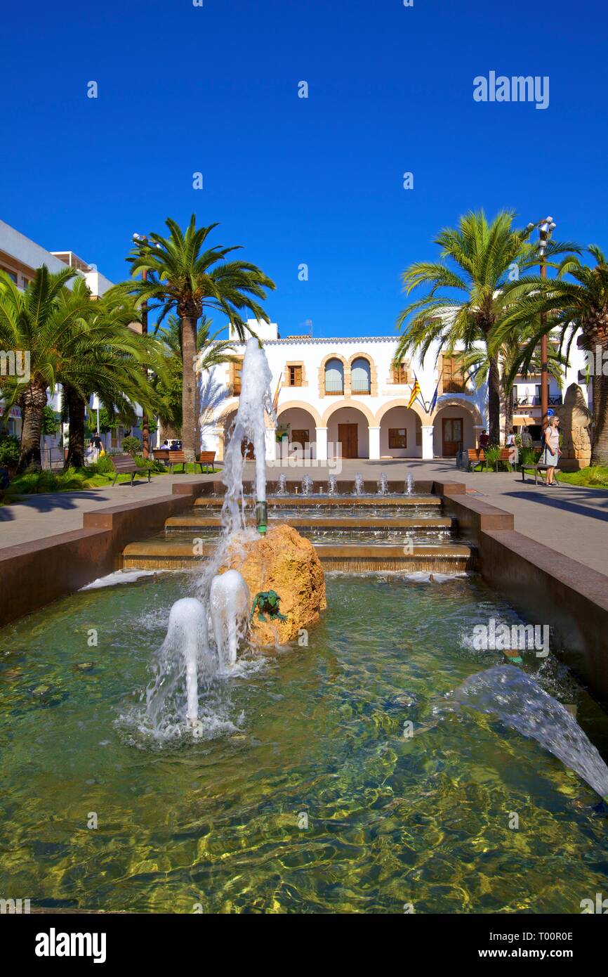 Municipio di Santa Eulària des Riu, Ibiza, Isole Baleari, Spagna Foto Stock