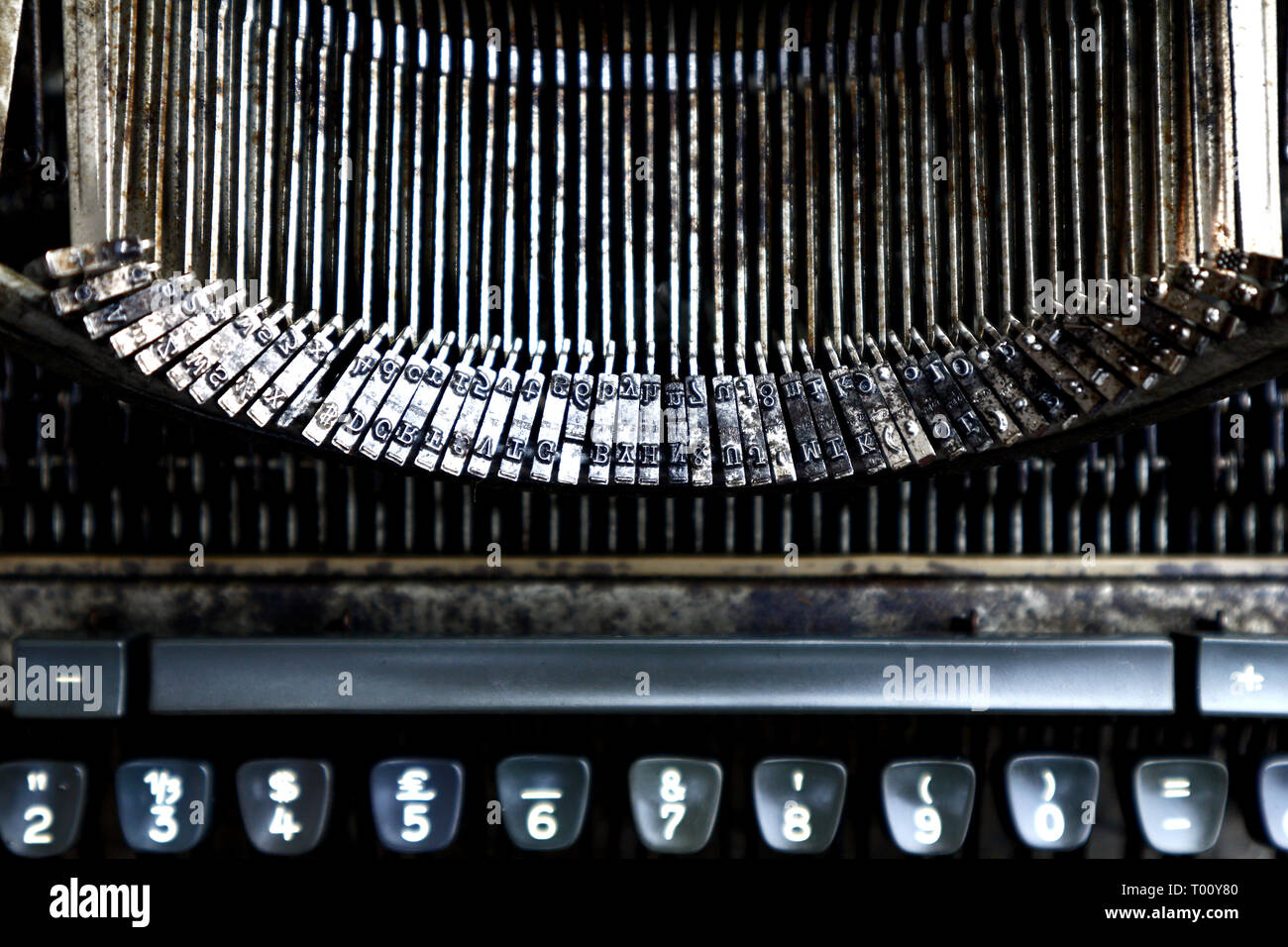 Foto di un vecchio, vintage e sporco e i nastri inchiostratori per macchine da scrivere Foto Stock