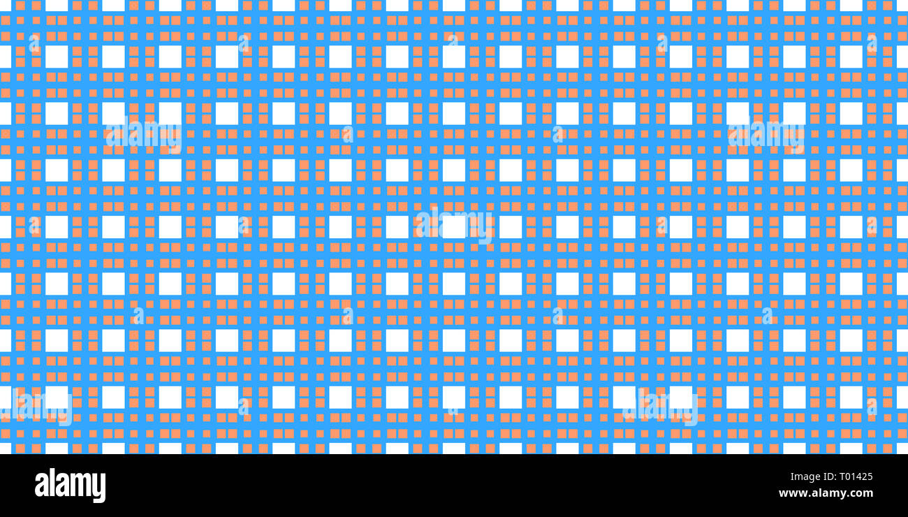 Blue cella verifica dello sfondo. Seamless a scacchi tovaglia da picnic Texture. Classic Plaid controlli geometrici. Foto Stock