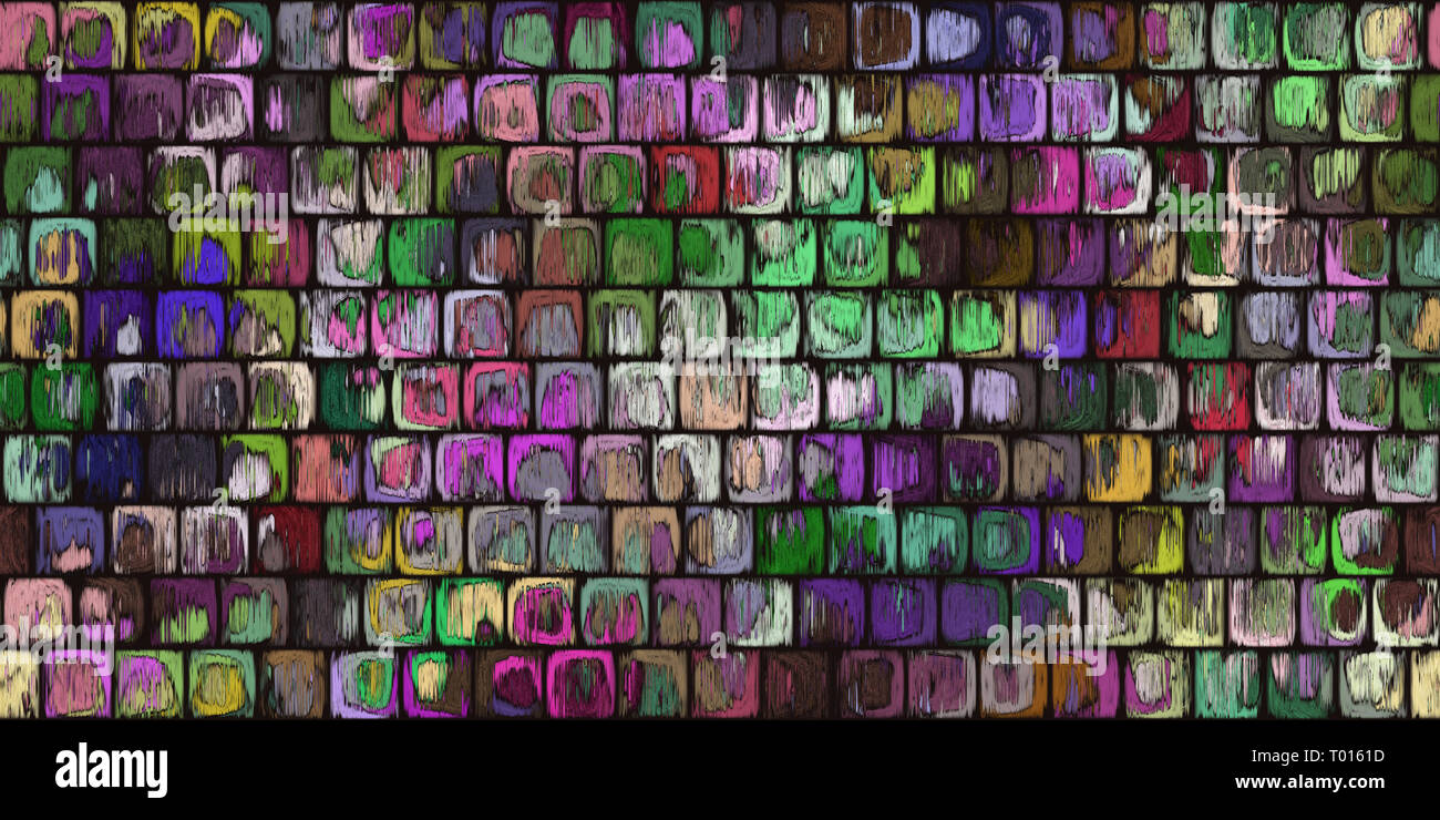 Colorati Dipinti Vecchi cubi sfondo. Weathered Legno pannello scheda Texture. Foto Stock