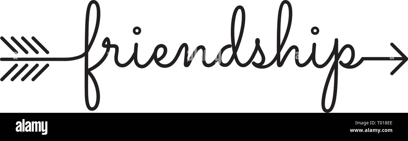 Amicizia freccia tipografia Illustrazione Vettoriale