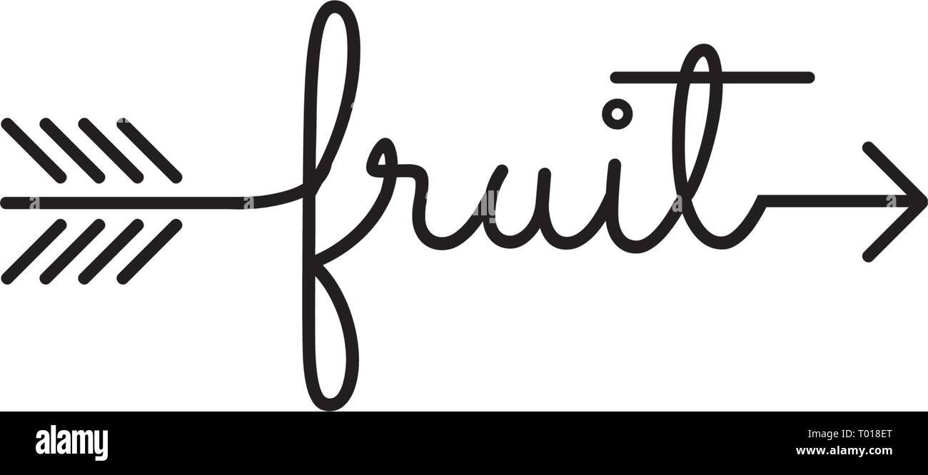 Frutta freccia tipografia Illustrazione Vettoriale
