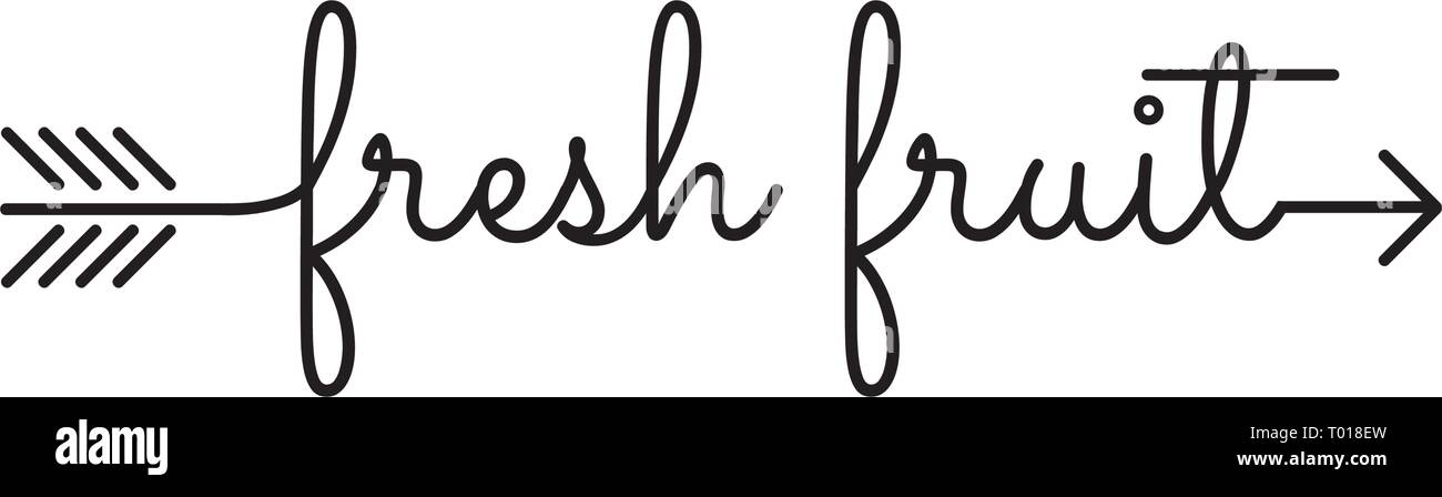Frutta fresca freccia tipografia Illustrazione Vettoriale