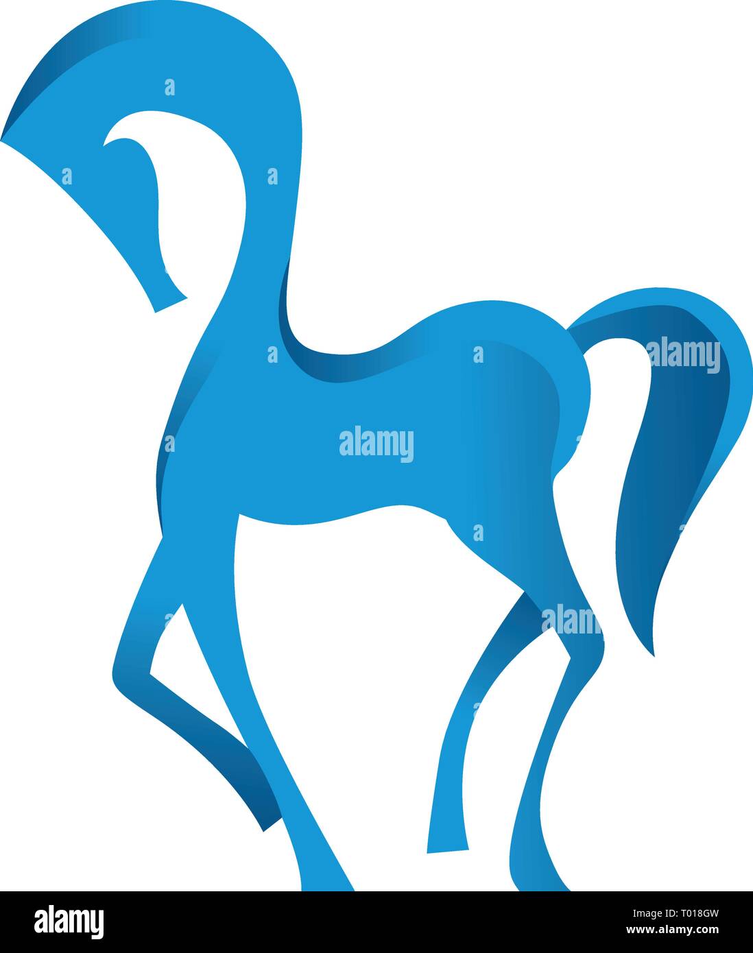 Blue abstract cavallo, elemento di logo Illustrazione Vettoriale