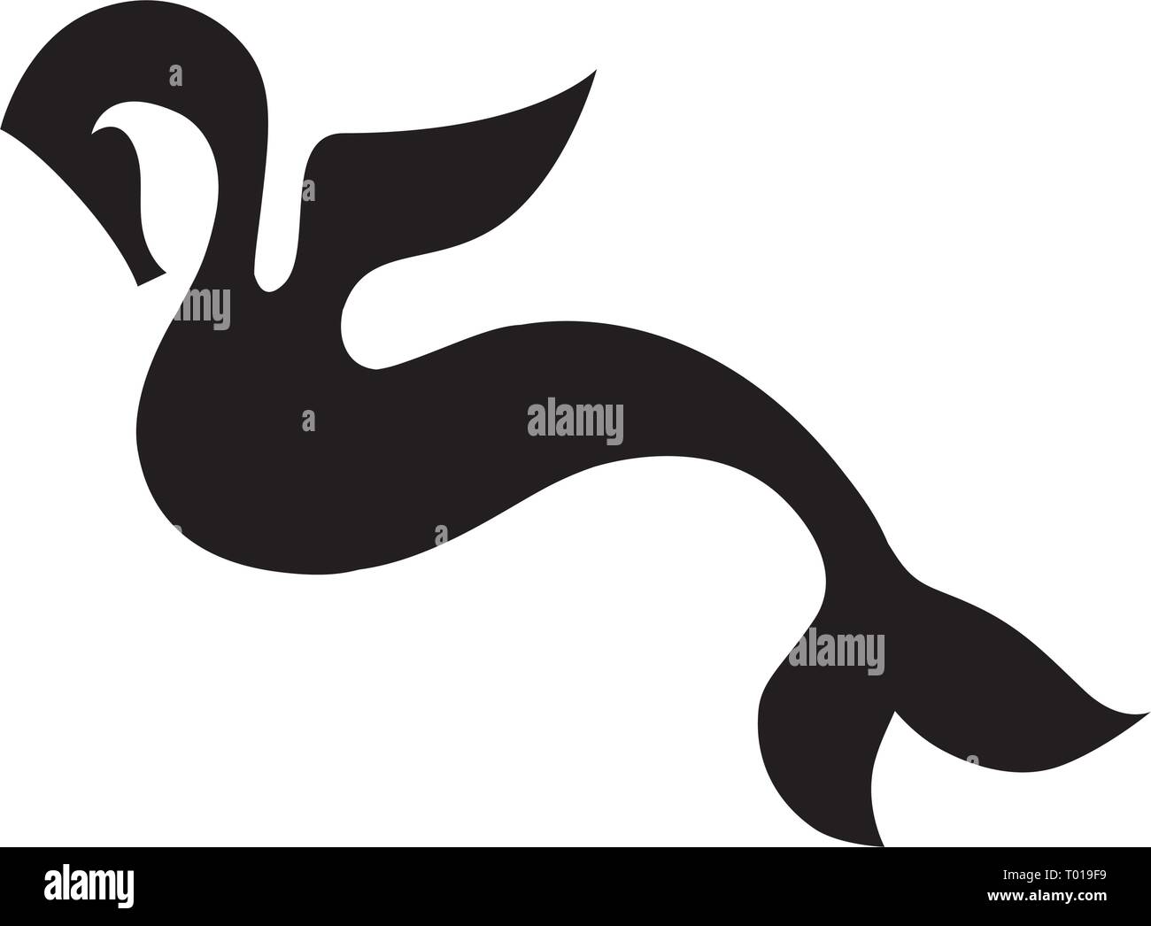 Ippocampo, mitologici sea horse logo Illustrazione Vettoriale