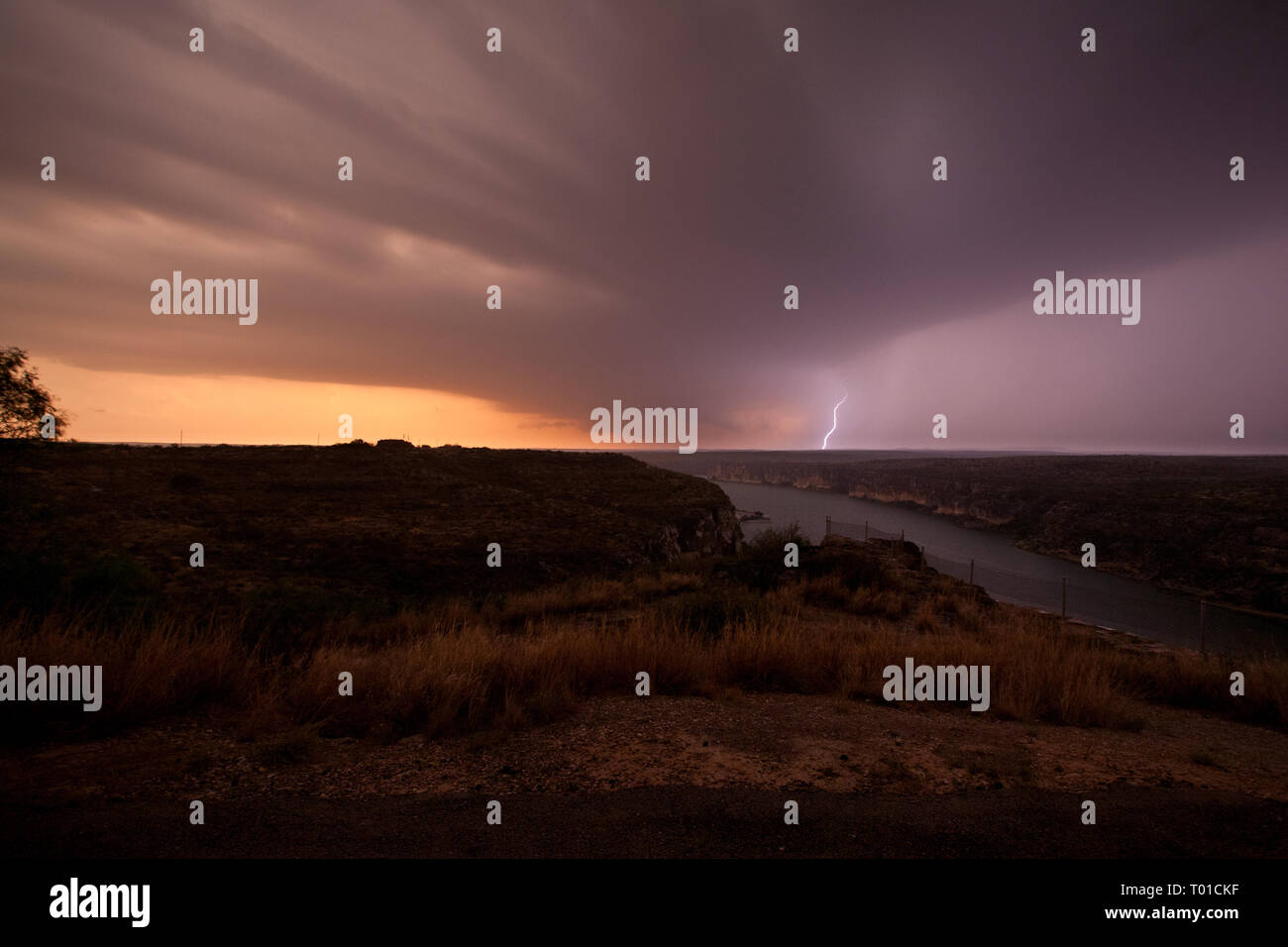 Fiume Pecos, Val Verde County, Texas, Stati Uniti d'America Foto Stock