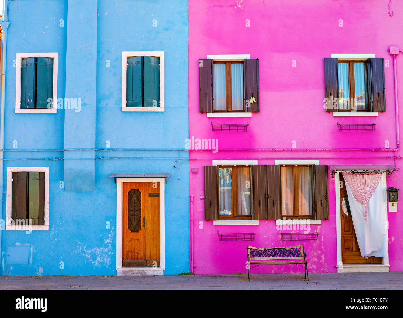 Case colorate di Burano Venezia Italia Foto Stock