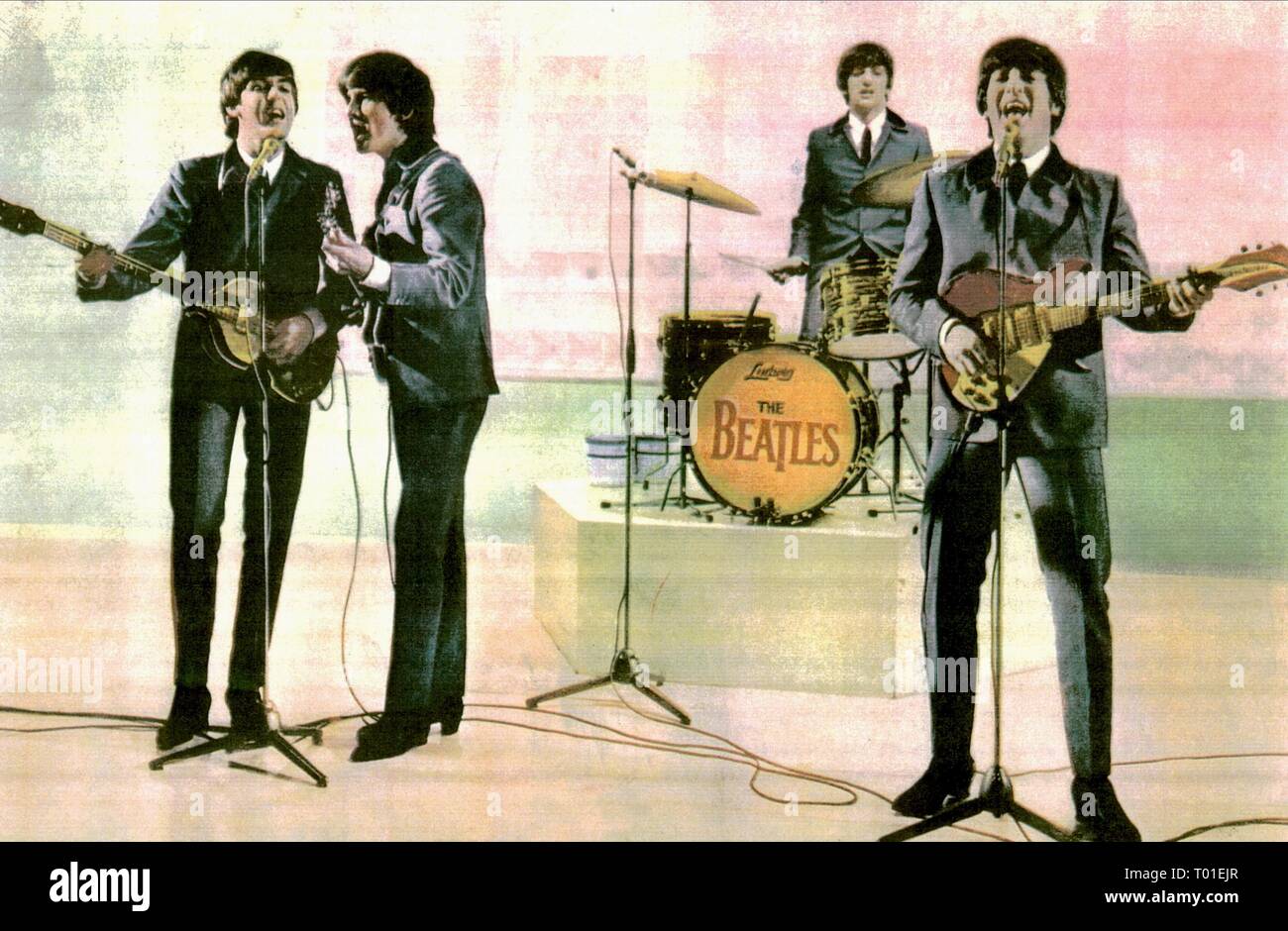 Un dura giornata di notte, PAUL MCCARTNEY, George Harrison e Ringo Starr , JOHN LENNON, 1964 Foto Stock