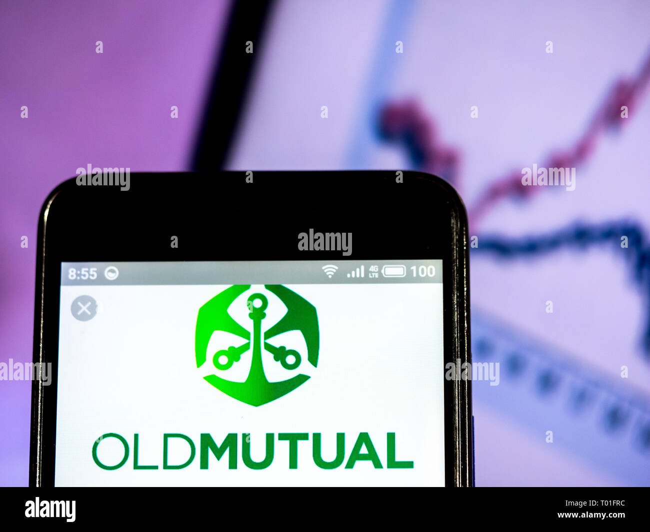 Old Mutual Gruppo limitato visto il logo visualizzato sul telefono intelligente. Foto Stock
