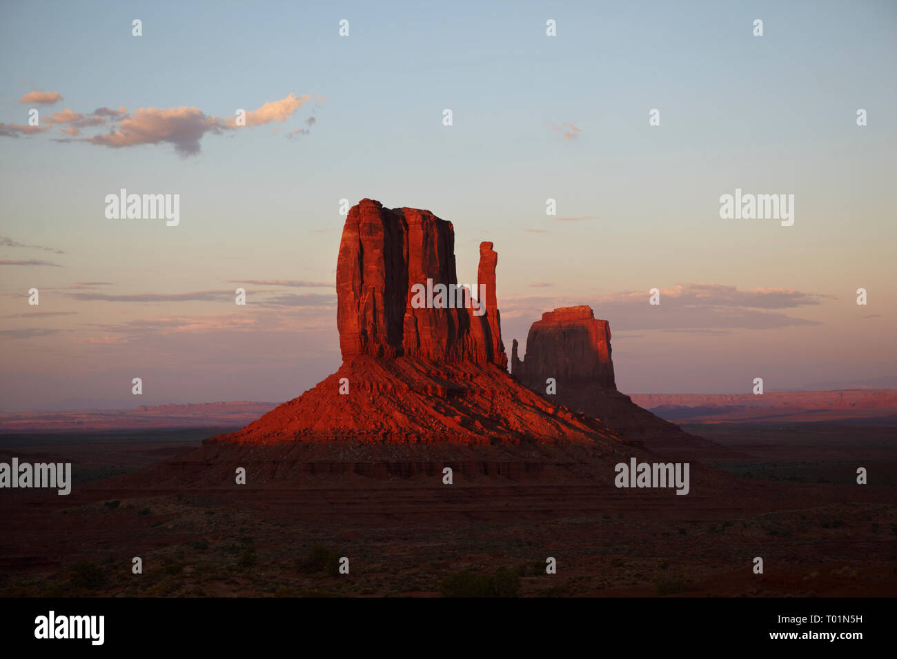 Tramonto al muffole, Monument Valley, Arizona, Stati Uniti d'America Foto Stock