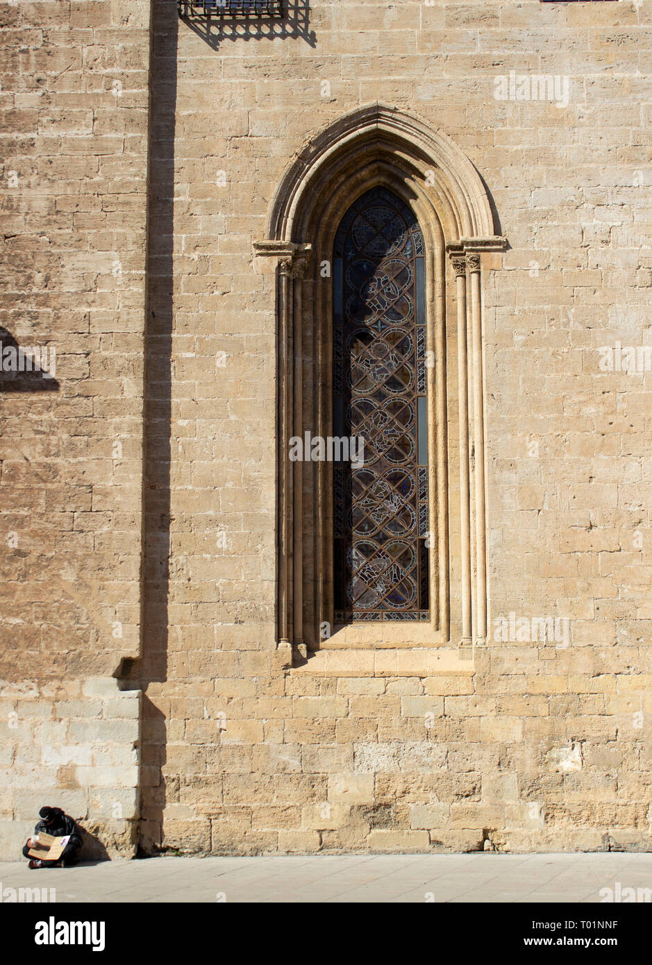 La monumentale stain vetrate della Cattedrale di Valencia Foto Stock