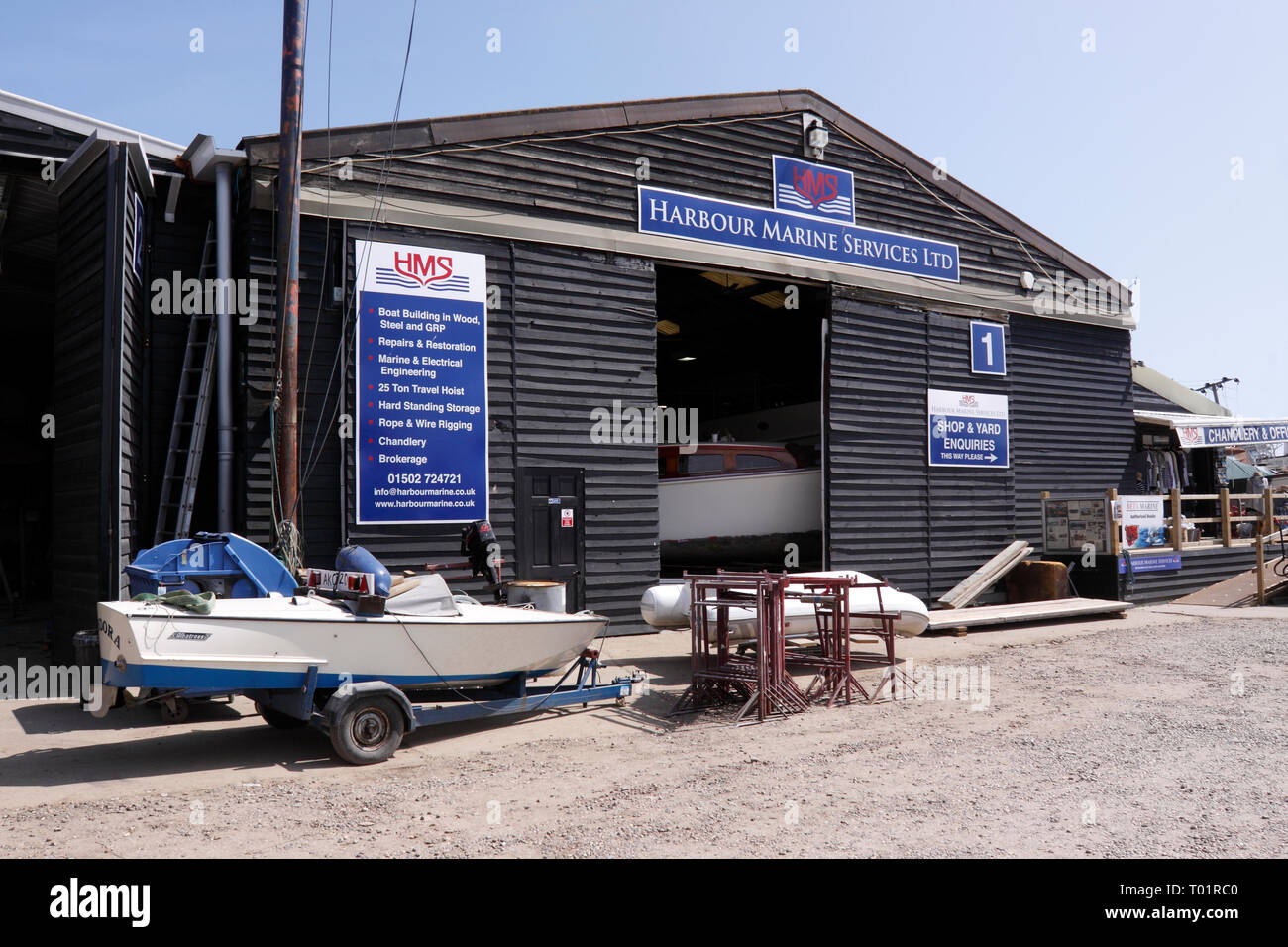 Il cantiere BLACKSHORE PORTO. Fiume BLYTH SOUTHWOLD Suffolk. Foto Stock