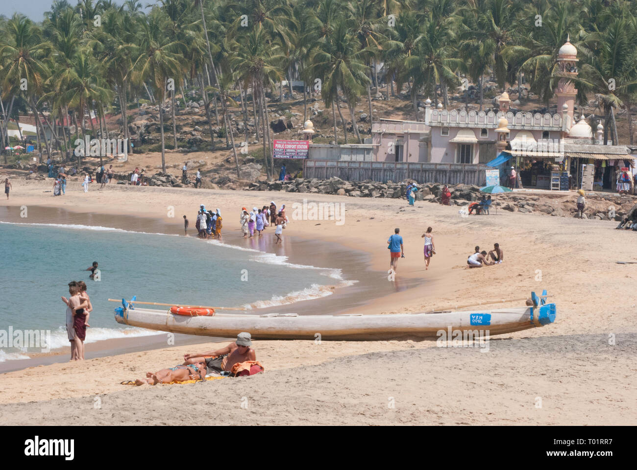 Barche da pesca in Kerala, nell India meridionale Foto Stock