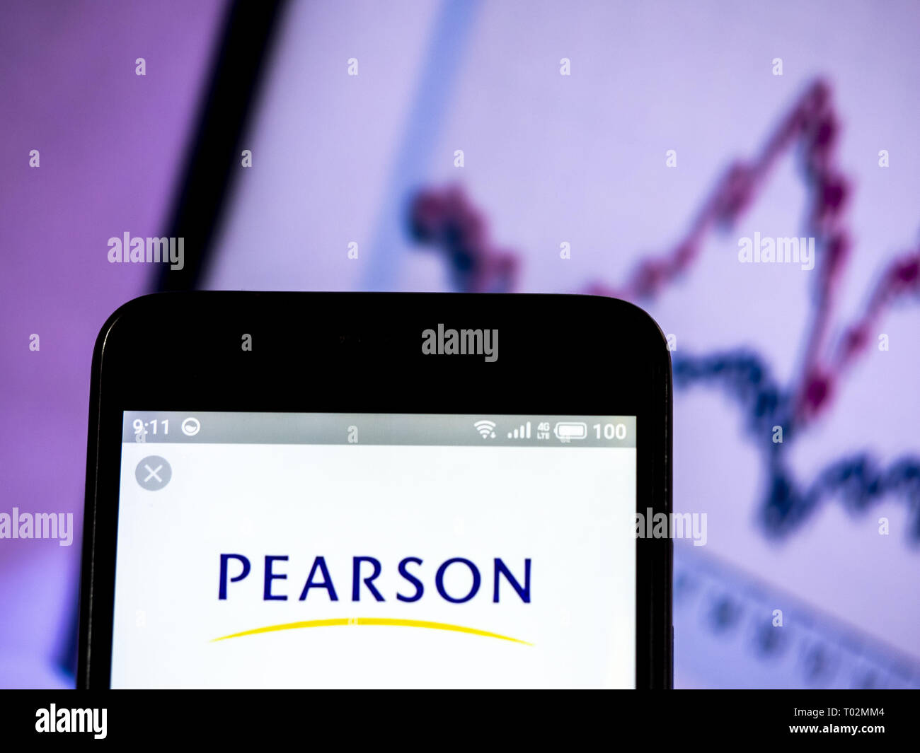L'Ucraina. 16 Mar, 2019. Pearson PLC logo che si vede visualizzato su un telefono intelligente. Credito: Igor Golovniov SOPA/images/ZUMA filo/Alamy Live News Foto Stock